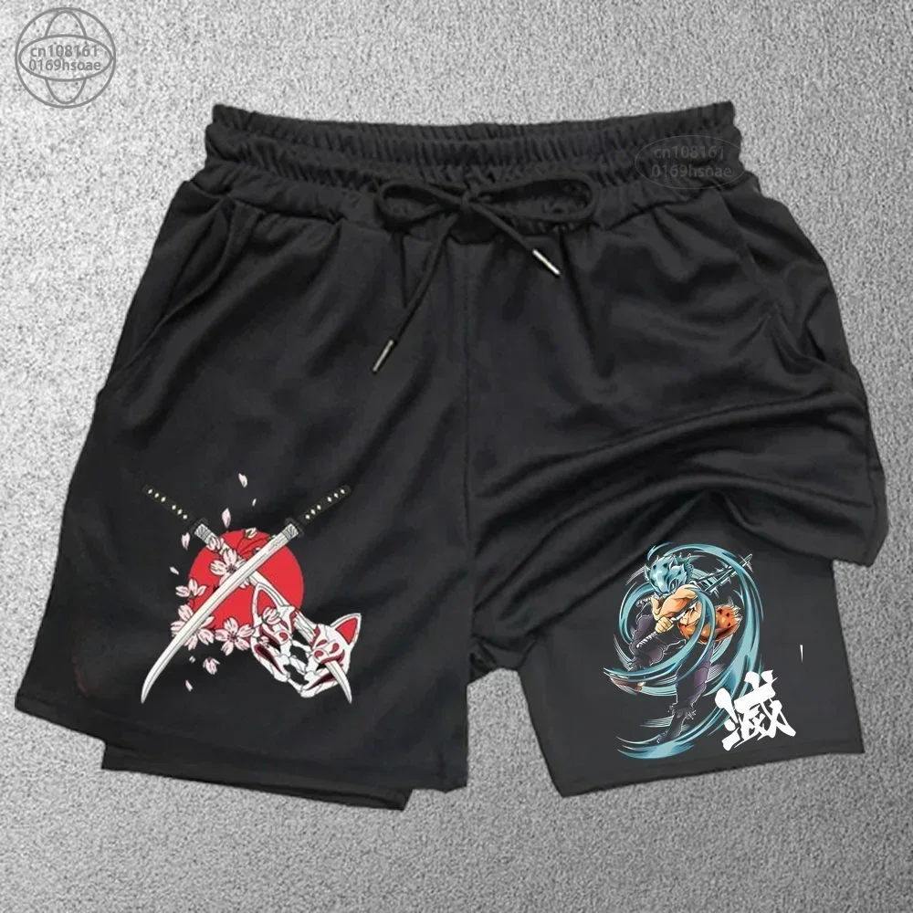 Trendy Printed Sports Shorts Men'Fitness 2in1 Shorts Double-layer Beach Pants Outdoor Training Running Shorts SweatpantsWorkout 6