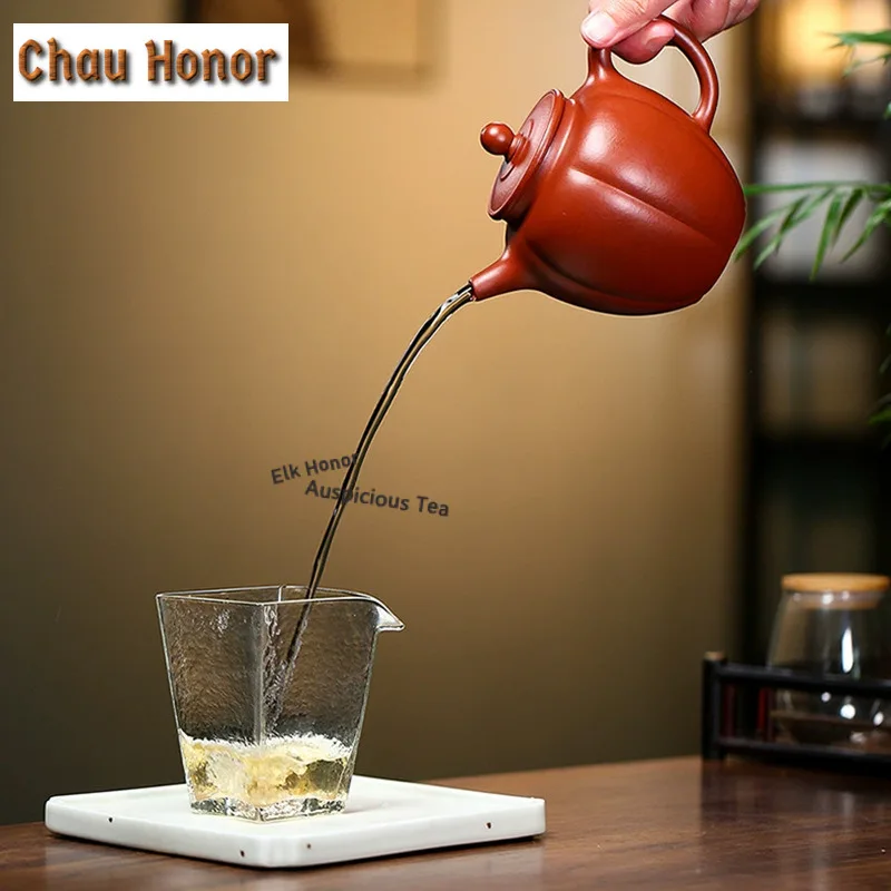 380ml Boutique Yixing Purple Clay Teapots Handmade Gualing Pot Raw Ore Dahongpao Mud Kettle Chinese Zisha Tea Set Drinkware Gift