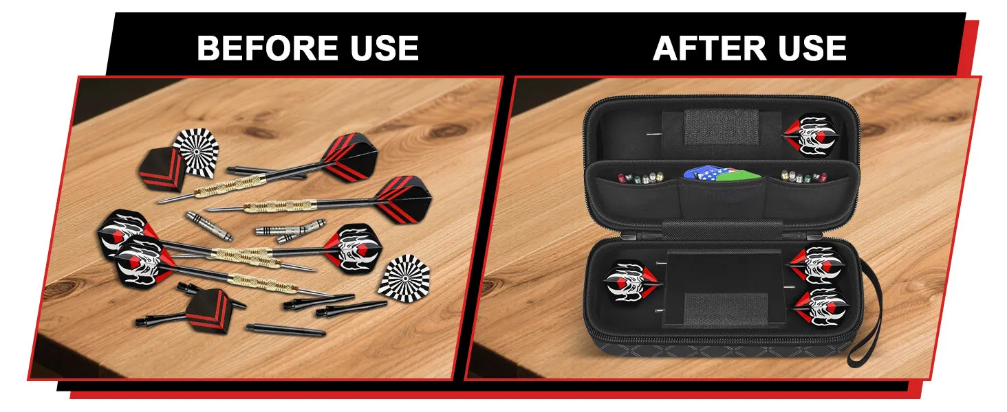 Case 6 Steel Soft Tip Darts, Upgraded Darts Carrying Storage Fits For Dart Tips, Shafts And Flights (Box Only)_desvips.com
