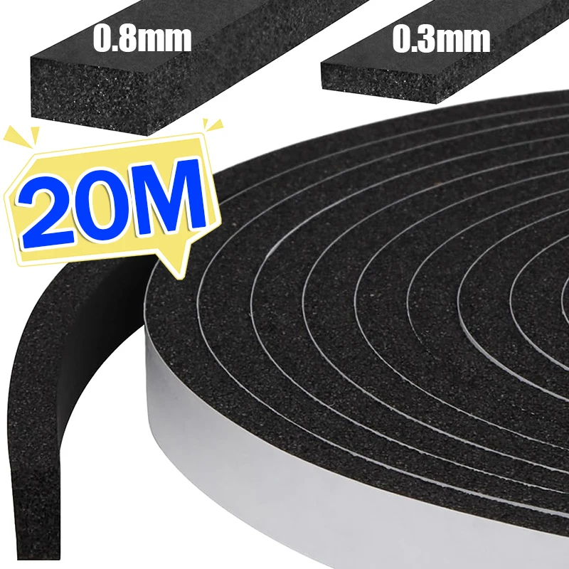 3/8mm Thickness Foam Tape Soundproofing Adhesive Weatherstrip Anti-Collision Seal Bumper Strips Door Window Sound Isolation door seal strip sealing strip tape waterproof tape window seal strip sealing tape sealing strip rubber seal strip rubber door weatherstripping door weatherstripping silicone seal strip