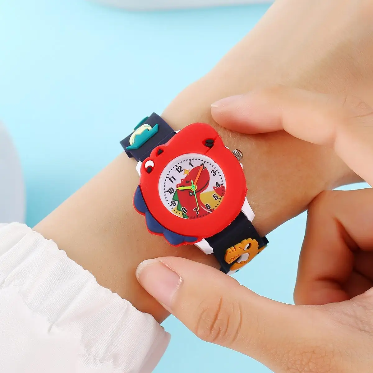Popular Children's New Cute Cartoon Dinosaur Pattern Boys and Girls Quartz Watch 6