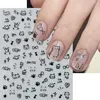 4pcs Cartoon Cute Cat Nail Art Sliders 3D Graffiti Dog Rabbit Heart Star Nail Sticker Kawaii Flower Butterfly Bow Manicure Decal 4