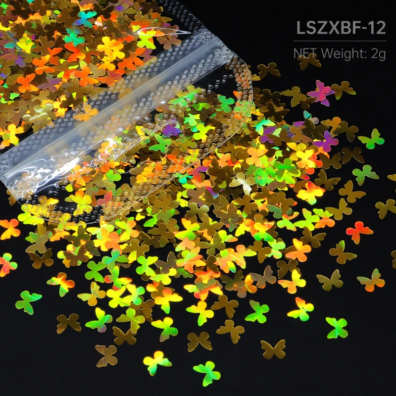 Holographic Gold Butterfly Glitter for Crafting and DIY Projects