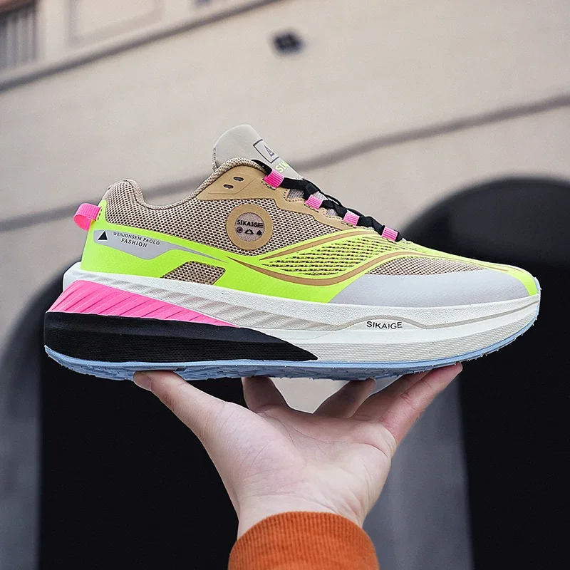 

Marathon Air Cushion Men Sports Running Shoes Breathable Lightweight Women's Comfortable Athletic Nonskid Carbon Plate Sneakers