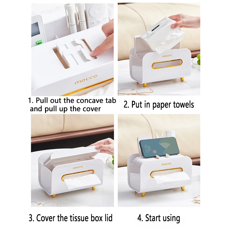 Living Room Tissue Box Environmentally Friendly Multipurpose Remote Control Desktop Creative Napkin Dresser Bathroom Storage Box 6