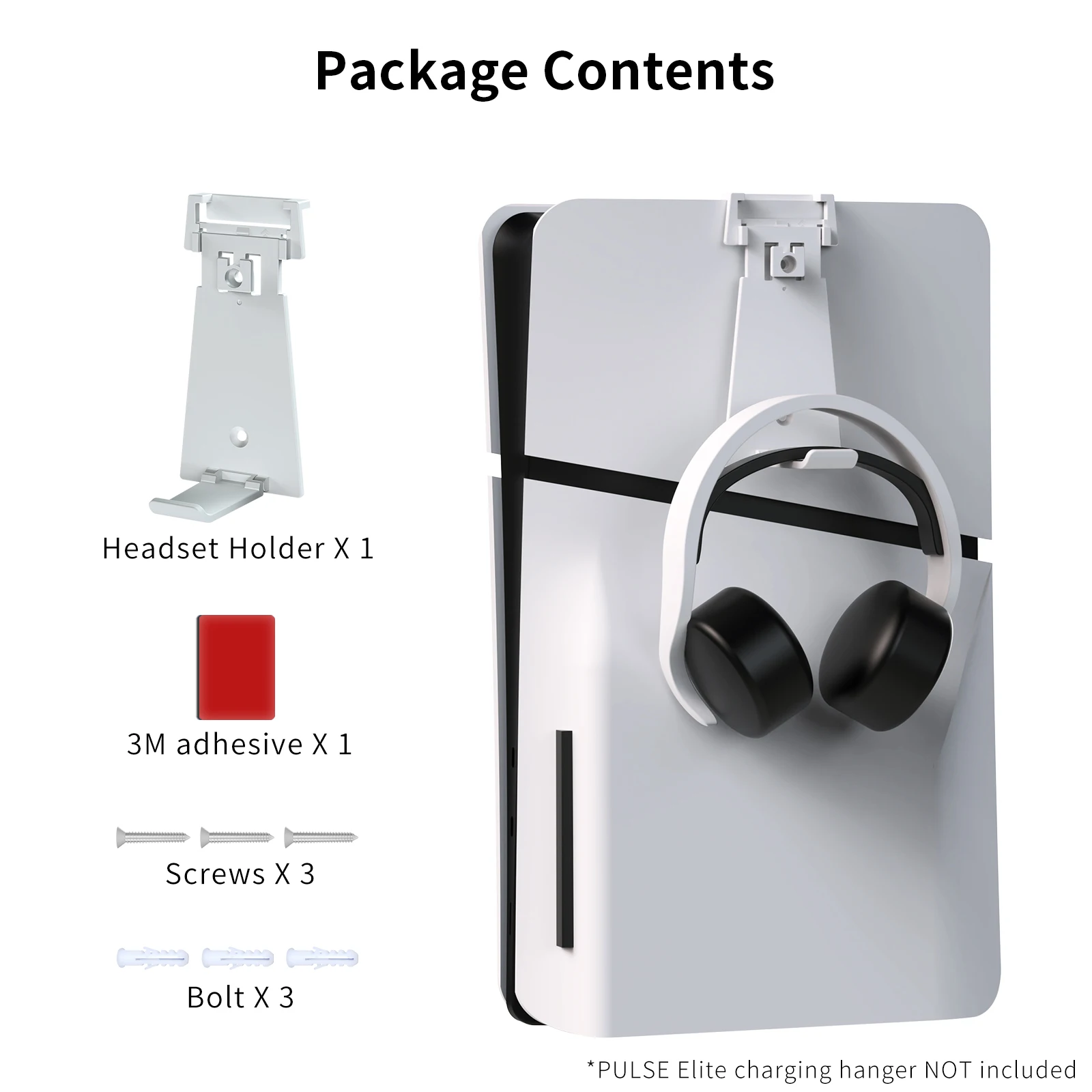 컨트롤러 헤드셋 스탠드 행잉 행어, PS5/PS5 슬림 디지털 드라이브 콘솔 헤드폰 후크 액세서리, 플레이스테이션 5