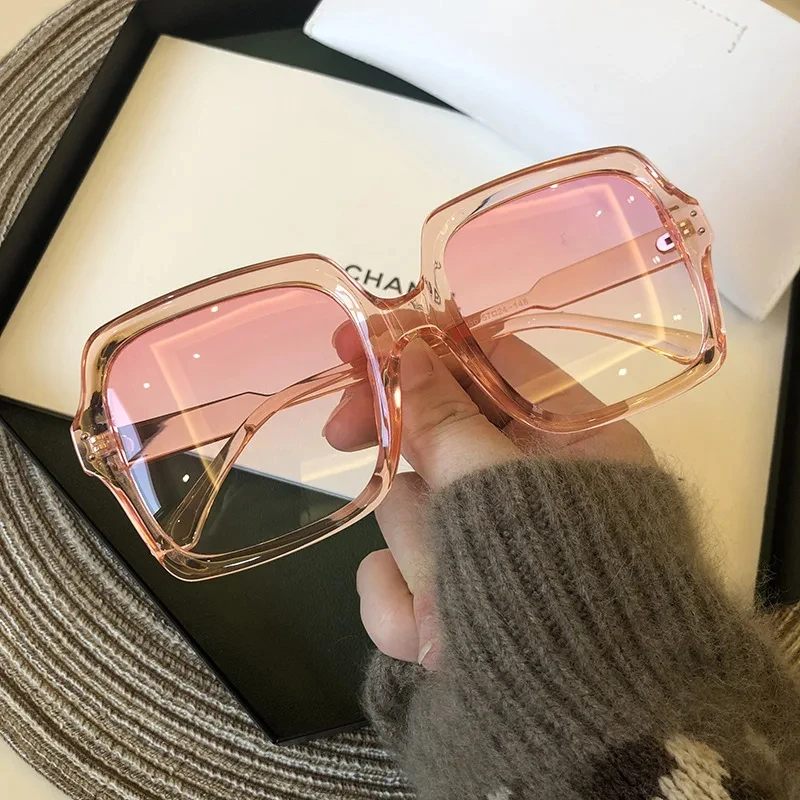 Vintage Oversize-platz Sonnenbrillen Frauen Luxus Marke Großen Rahmen Frauen Sonnenbrille Schwarz Mode Gradienten Weiblichen Gläser Oculos – Detail 11