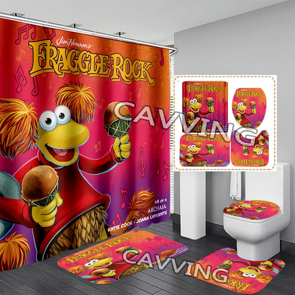 

Занавеска для душа Fraggle Rock 3D, водонепроницаемая занавеска для ванной комнаты, комплект Противоскользящих ковриков для ванной комнаты, коврики для туалета, ковер, домашний декор J03
