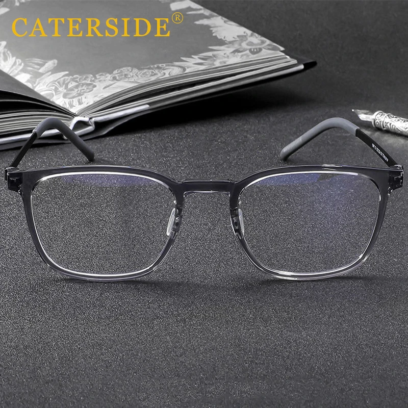 CATERSIDE Vintage Quadratische Lesebrille für Männer Tr-90 Rahmen Titan Beine Benutzerdefinierte Optische Gläser Anti Blaues Licht Tägliche Brillen – Detail 7