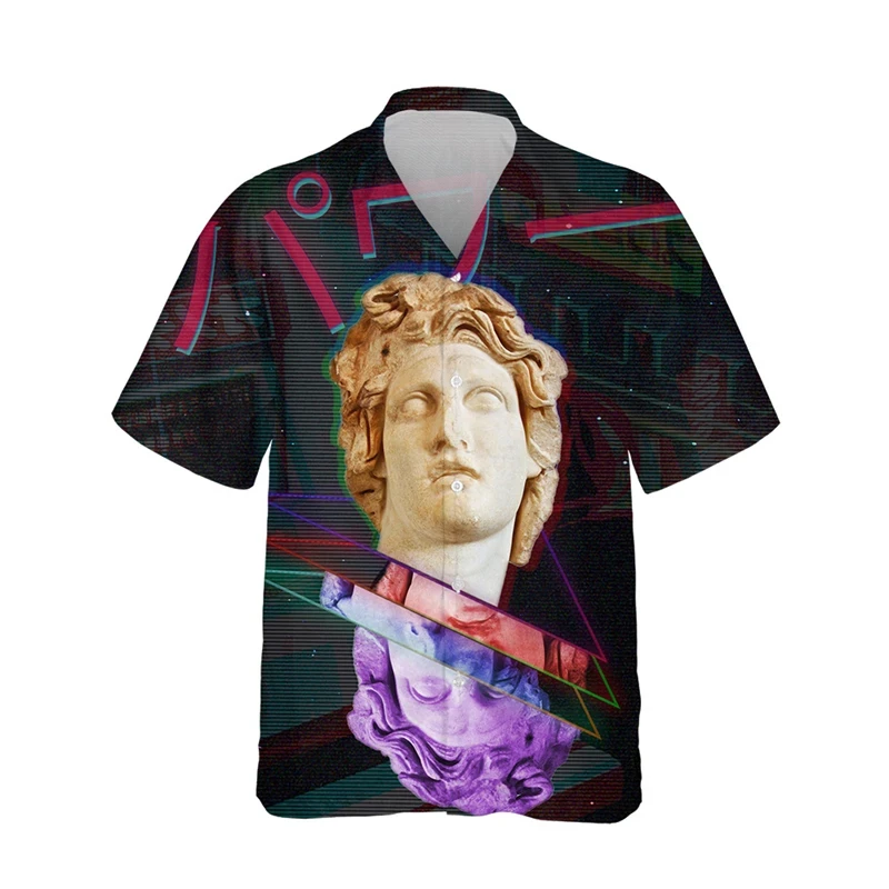 thumbnail image 1 of Camisas hawaianas de moda para hombre, camisas casuales de manga corta con botones hacia abajo para hombre, blusa de verano con estampado 3D, ropa de calle, 1 of 5