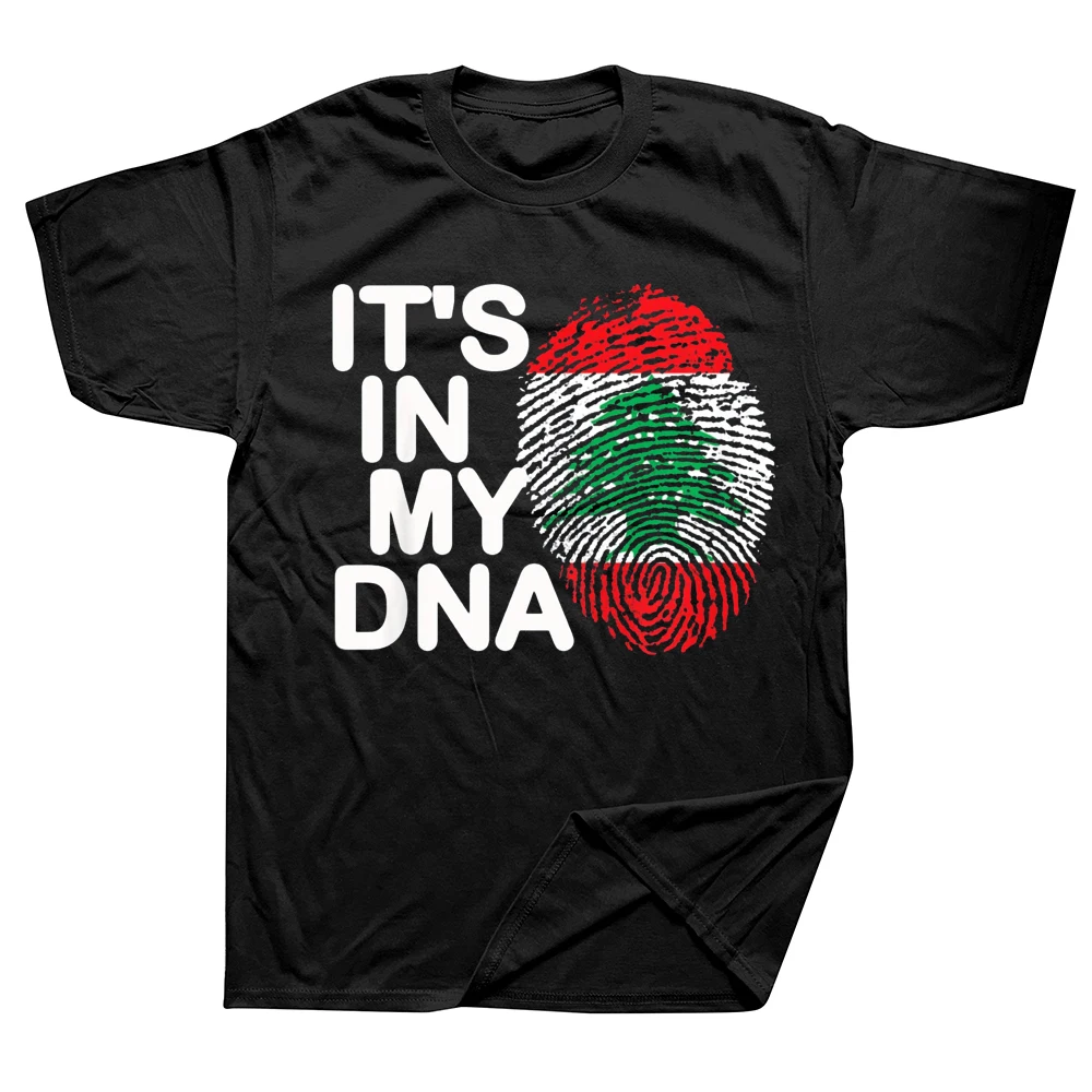Funny It's In My Dna Lebanon Flag Lebanese T Shirts Graphic Cotton