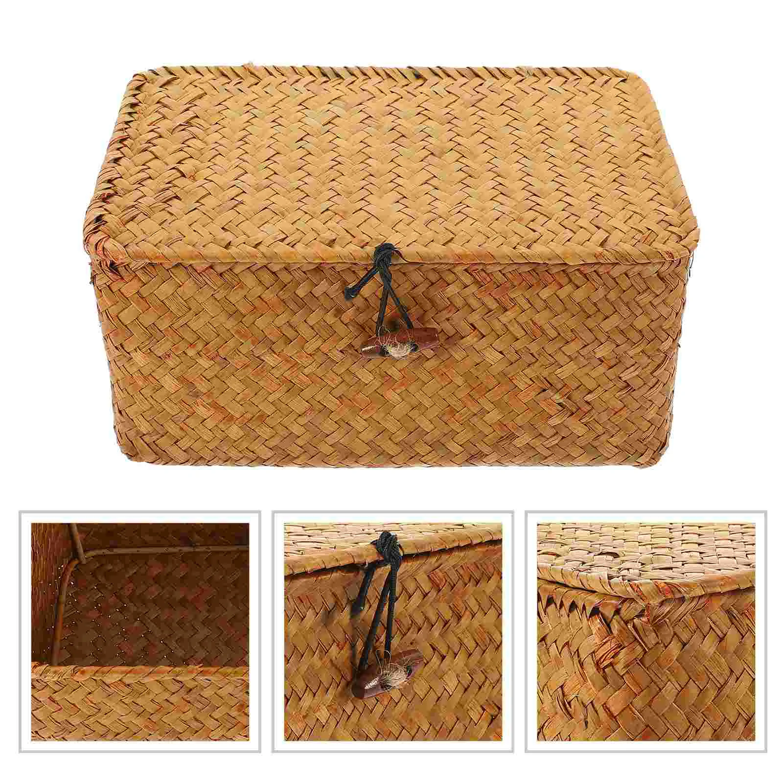 

Container Woven Storage Box Planter for Outdoor Plants Wicker Hamper Iron Housewarming Gift