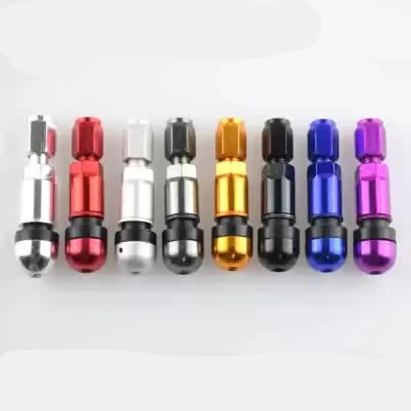 thumbnail image 1 of 4 válvulas de aluminio para neumáticos, válvula de neumático TPMS de fondo plano y redondo para automóviles de pasajeros, TR525, compatible con la mayoría de los automóviles, 1 of 5