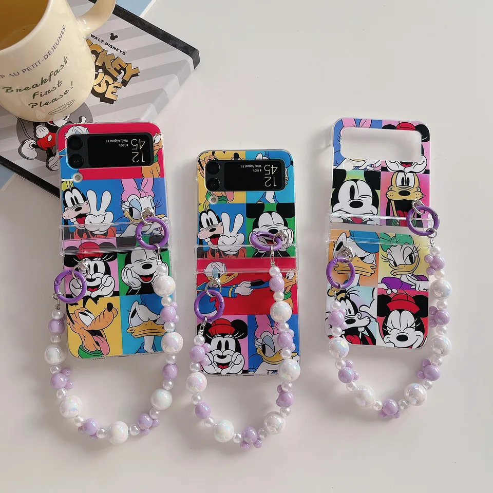 Coque de téléphone Disney Minnie Donald Duck avec chaîne continent, coque à  breloques pour Samsung Galaxy Z Flip 3, 4, 5G, ZFlip3, ZFlip4, Flip3, Flip4  - AliExpress