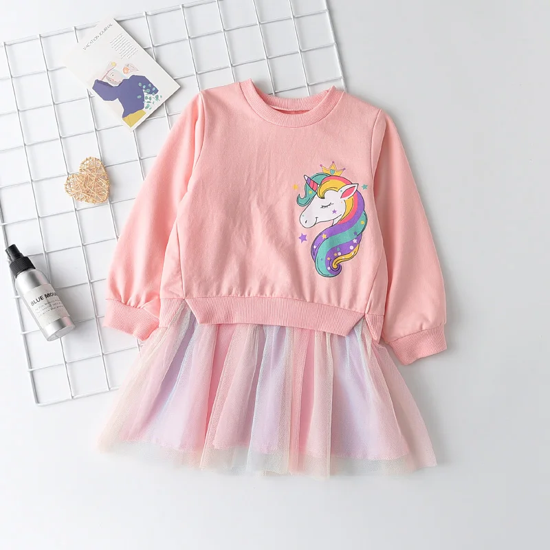 Bear Leader Unicorn Princess Dress Autumn Toddler Kids Dresses Girls Children Birthday Party Halloween Christmas Costume 3-7 Y