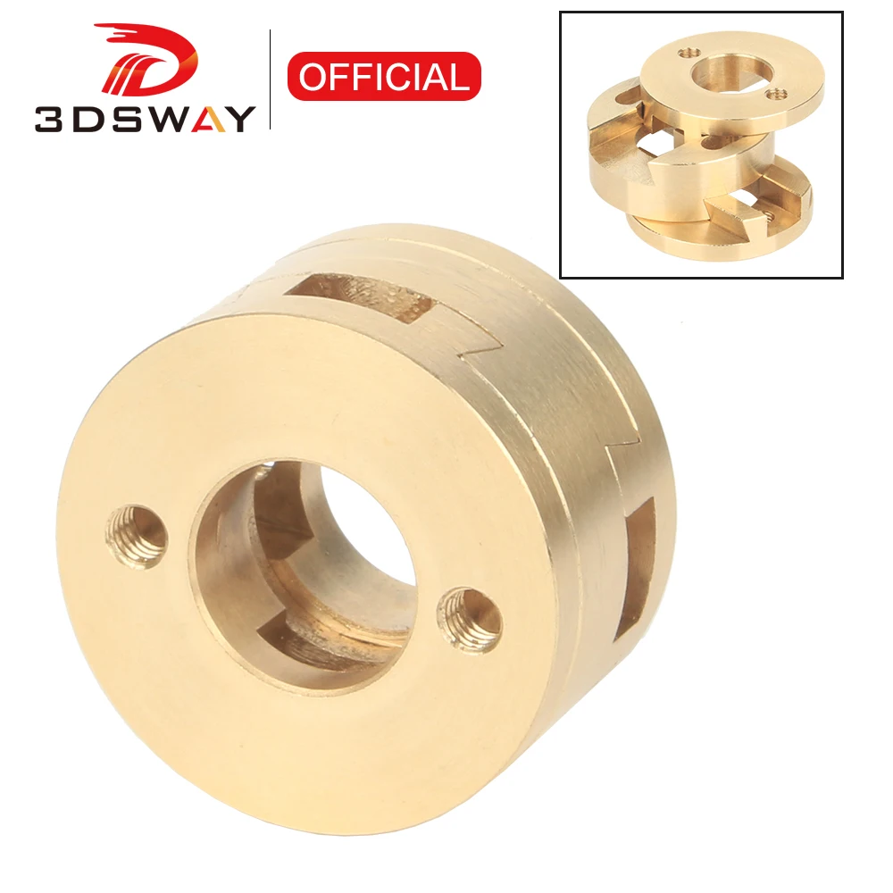 Impressora 3d Dsway Oldham Acoplamento t8 z Eixo Redondo Parafuso Chumbo Bronze Acoplamento para Vzbot Cama Quente Flexível 16 mm Thread Hole Peças de