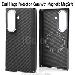 Ultra - Thin Dual Hinge Case - Aramid Carbon Fiber with Magnetic MagSafe Cover for Samsung Galaxy Z TriFold (600D Deal Hinge)