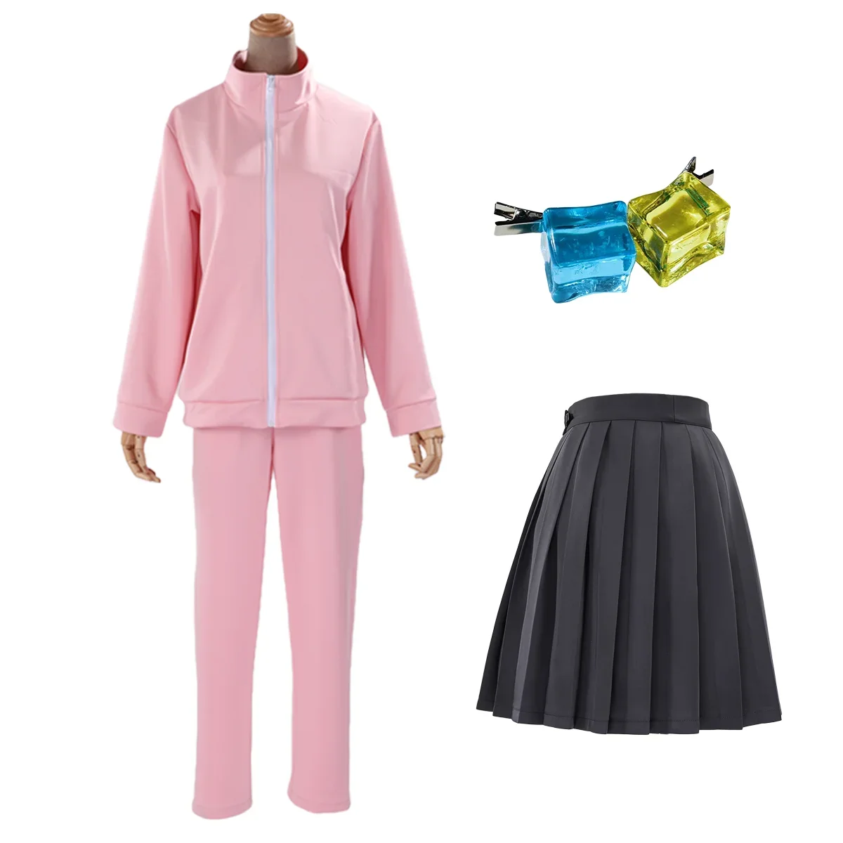 

HOLOUN Bocchi The Rock Anime Cosplay Costume Gotoh Hitori Jk Skirt Pants School Uniform Hoodie Wig Pink Halloween Christmas Gift