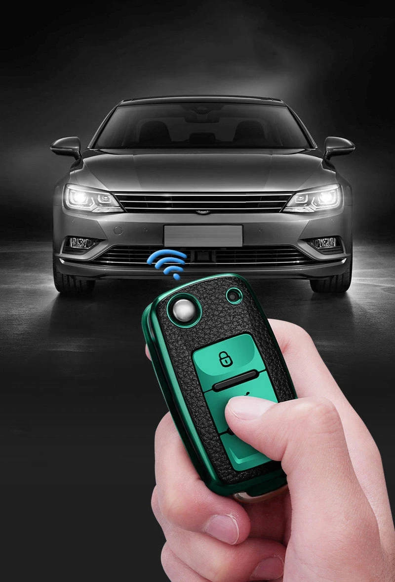 TPU Leder Auto Schlüssel Abdeckung Fall für Volkswagen für VW Bora Polo Tiguan Jetta Passat B5 B6 B7 Golf Beetle für Skoda Octavia – Detail 1