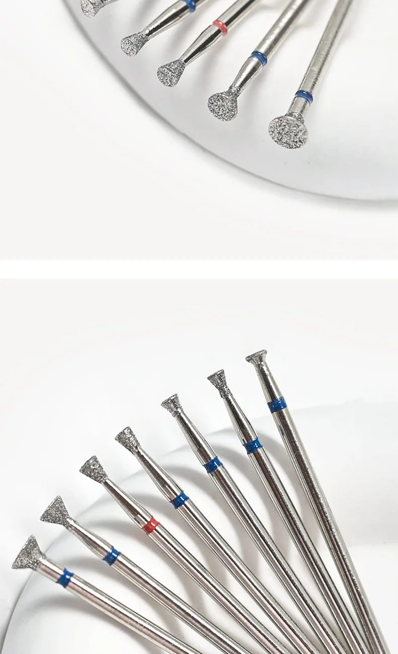 Description Picture 6 of item7Pcs/Set Diamond Nail Drill Bit Cuticle Clean Remove Glue Overflow Nail Edge Trimming Tool  Manicure Accessories