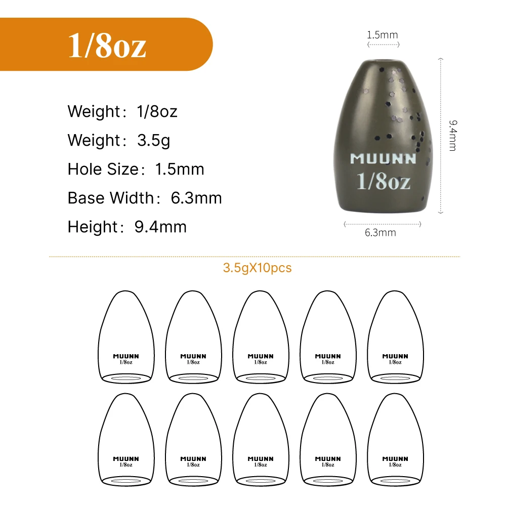 Nako Tungsten Barrel Weights - Black - 5 Pack
