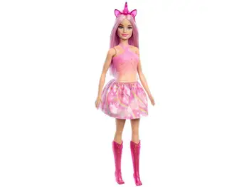 Boneca Barbie Saia de Unicórnio de Sonho Rosa