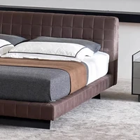 Décoration de chambre à coucher moderne pour couples, lits doubles, tête de lit à dossier souple, design nordique, cadre de lit king size, meubles de chambre à coucher 5