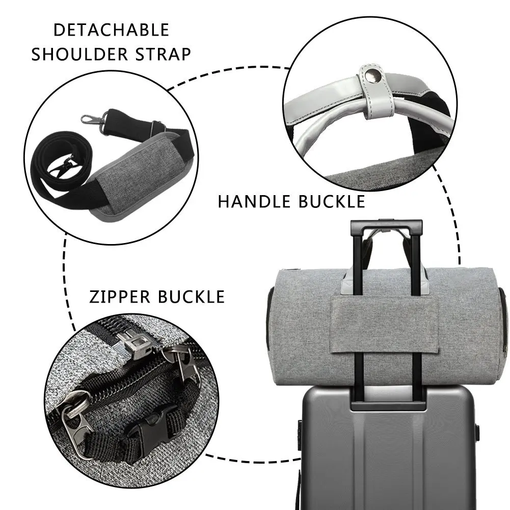 New Men's Portable Travel Bag Large Capacity Luggage Bag Multi functional Folding Suit Bag One Shoulder Cross Body Bag Wash Bag