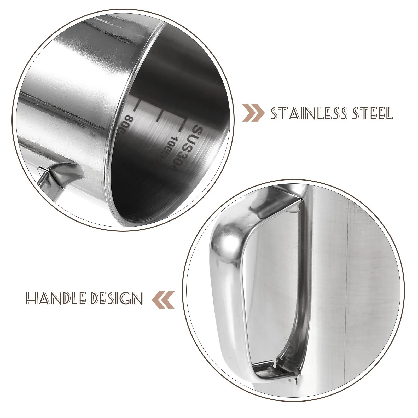 1pcs 1000Ml 액체 고체 측정을 위한 스테인레스 스틸 측정 비커 베이킹 과학 장비 실험실 용품