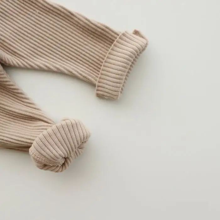 Baby Leggings Spring Autumn Ins Boy Girl Baby Ribbed Leggings Children Solid Tight Casual Pants Infant Fashion Cotton Trousers Toddler Clothes