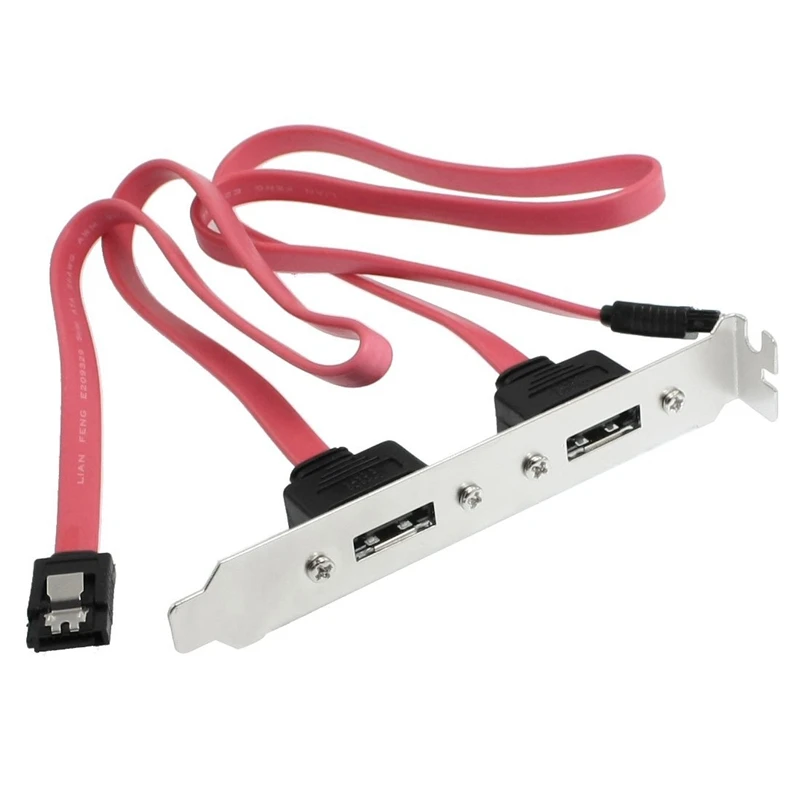 Dual Port SATA Serial ATA Cable To ESATA Bracket Adapter Cable