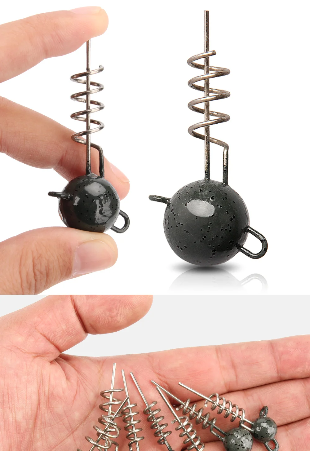 Spinpoler Korkenzieher Jigkopf mit Schraube Spirale Gummi Fisch Softbaits Screwball 7g 10g 15g 20g 25g 30g 50g Angelgerät Gewicht – Detail 5