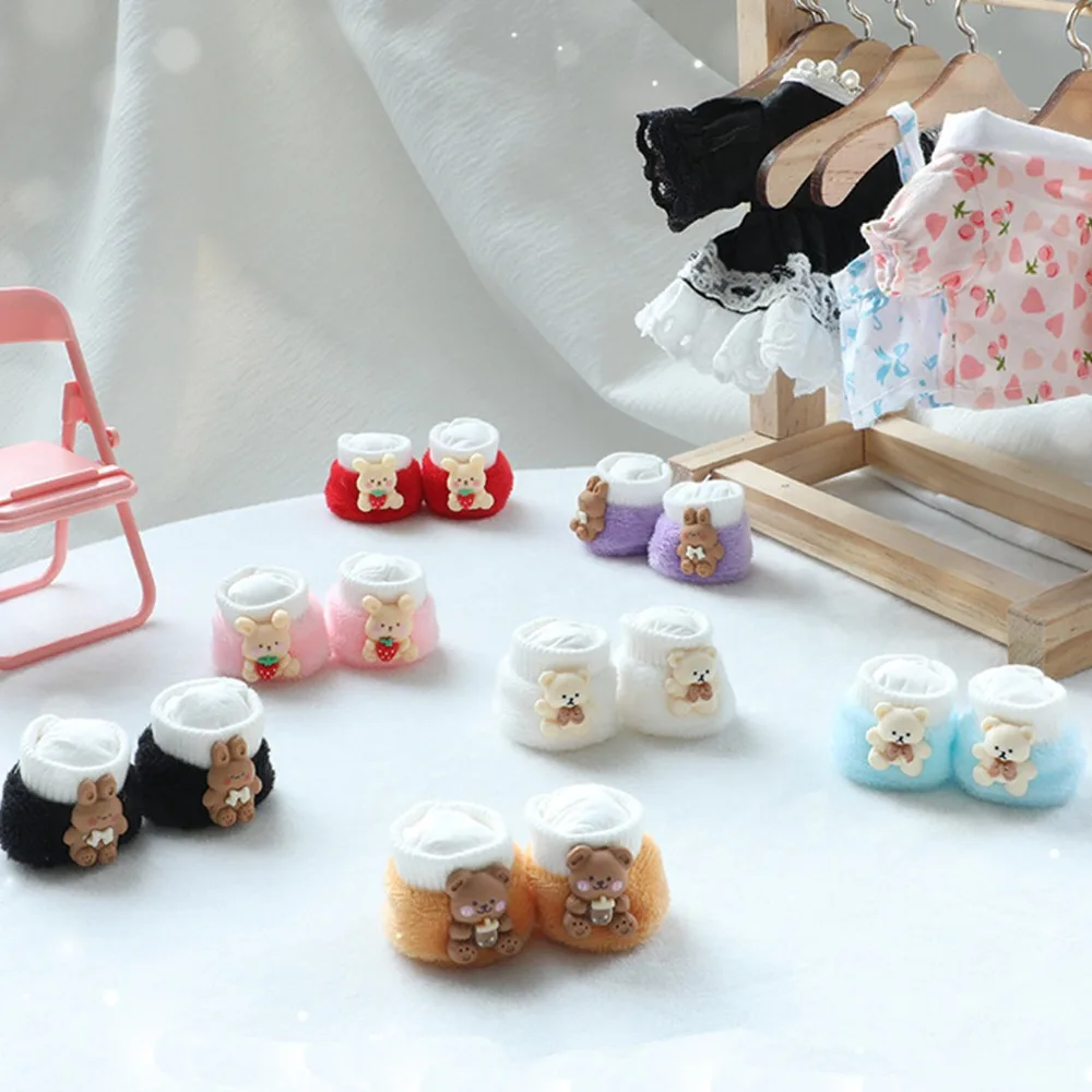 Doll Shoes 20cm Soft Doll Shoes 1/12 Dolls Rabbit Idol Dolls Plush Shoes Bear Multiple Colors 20cm Dolls Plush Shoes Idol Dolls
