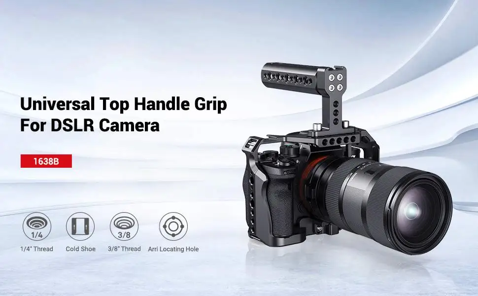 Universal Top Handle Grip With Cold Shoe Plate For Digital Dslr Camera Cage Moni