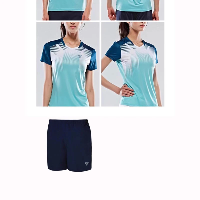 Short Sleeve T Shirt Sports Clothes Sweat Tennis Clothing Women's Suit Quick-drying Slim short-sleeved Table Tennis Sportswear Men and Women Badminton Clothing