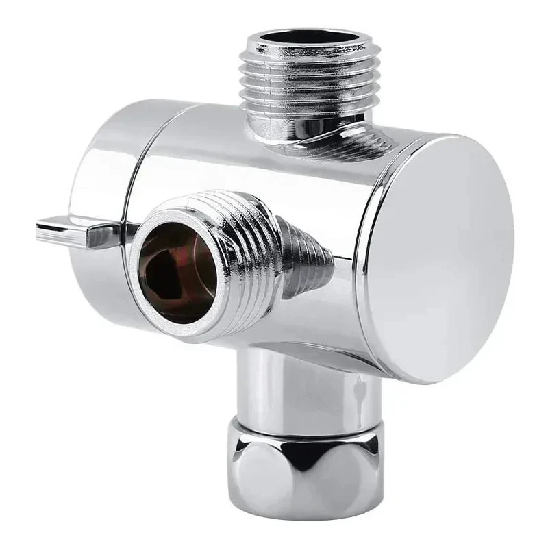 3-Wege-verstellbarer Duschkopf-Umstellventil, 3-Modus-Schalter-Adapter, Messing, G1/2-Zoll-Anschluss, Badezimmer-Zubehör – Detail 9