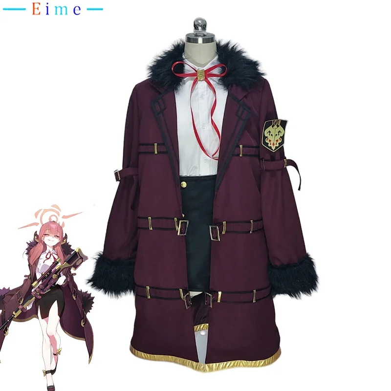 Rikuhatima Aru Costume Cosplay Gioco Blu Archivio Vestito Cosplay Cappotto Camicia Gonne Uniformi per feste di carnevale di Halloween Su misura
