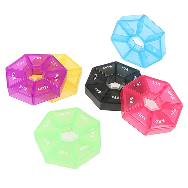 1Dcs Tabletta 7 Napos Cukorkababd Doboz Szervező Hordozható Tároló Tartó Utazási Adagoló - Image 5