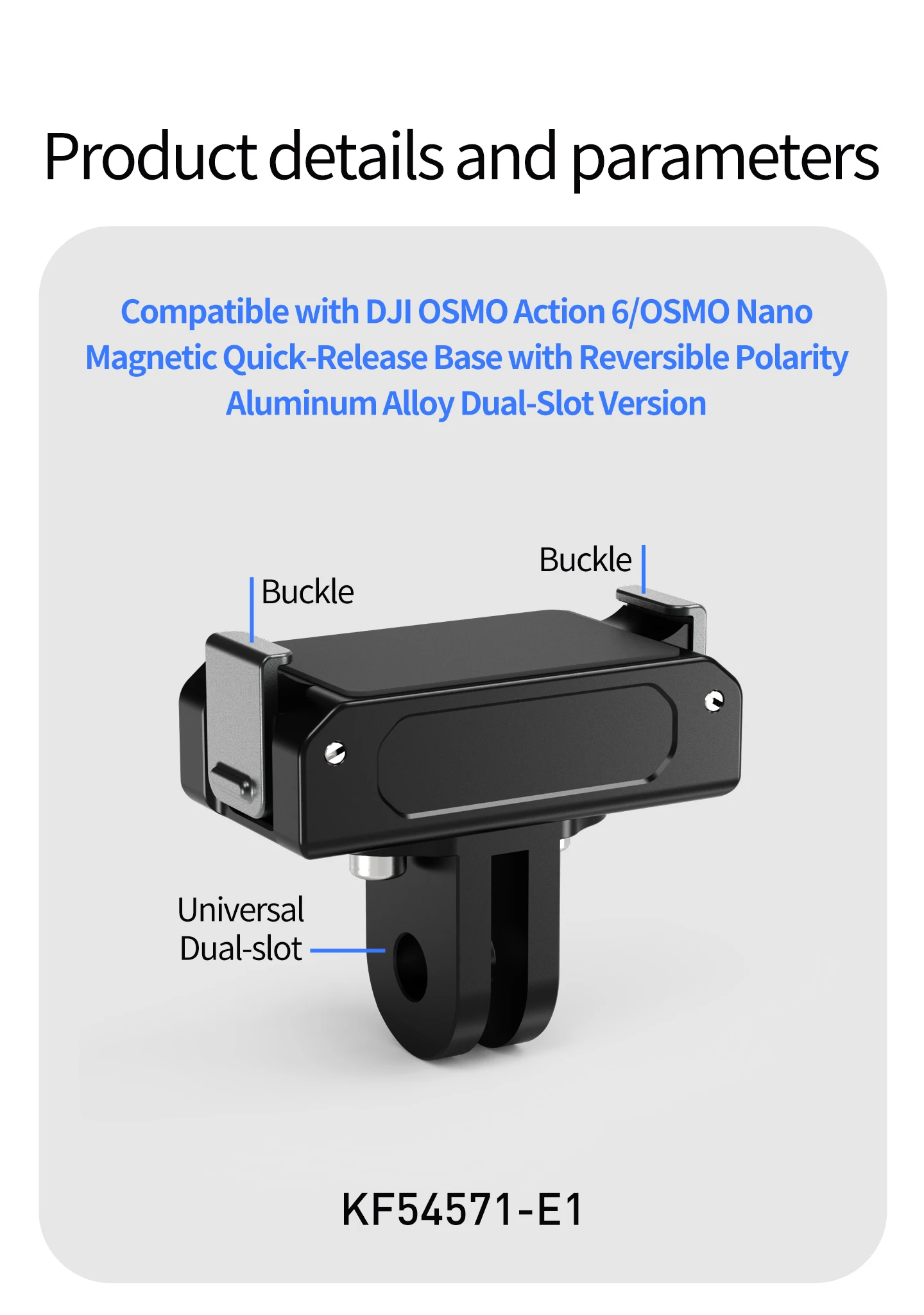 Schnellverschluss-Magnetfuß für DJI Osmo Action 6, Osmo Nano-Klemmhalterung, 17 mm Kugelkopf-Rotationsadapter, Verlängerungshalterung – Detail 20