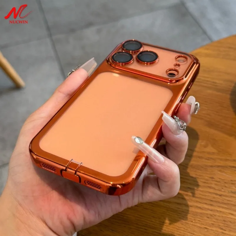 Transparent Shockproof TPU Case with Dust Plug - Enhanced Soft Plating Design
