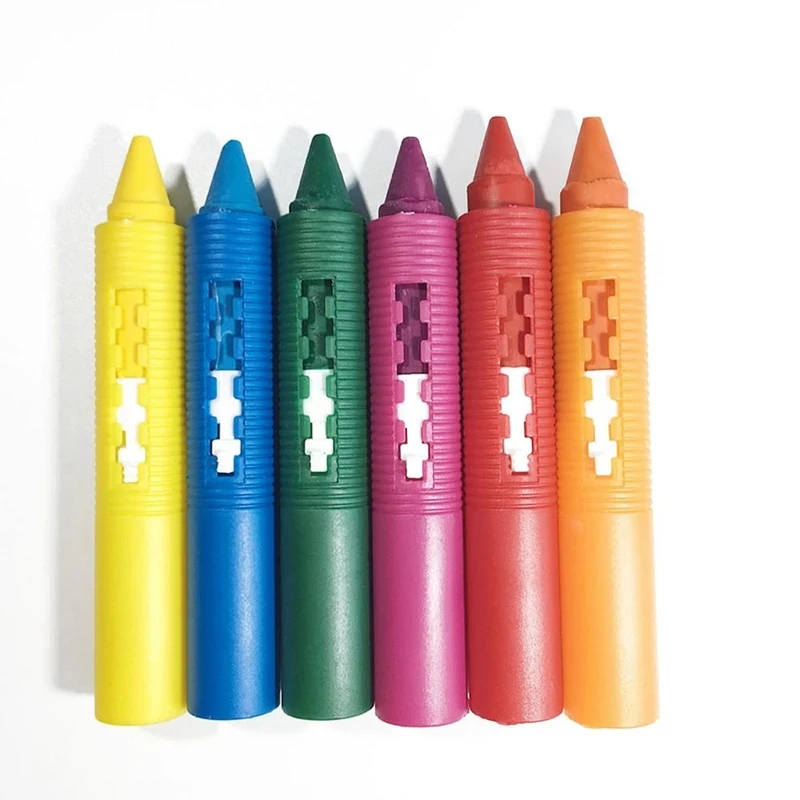 Colored Crayons Washable Watercolor Pen Watercolor Pen 6Pcs Bathroom Crayon Erasable Graffiti Toy Washable Doodle Pen For Baby Kids Bathing Creative Educational Toy
