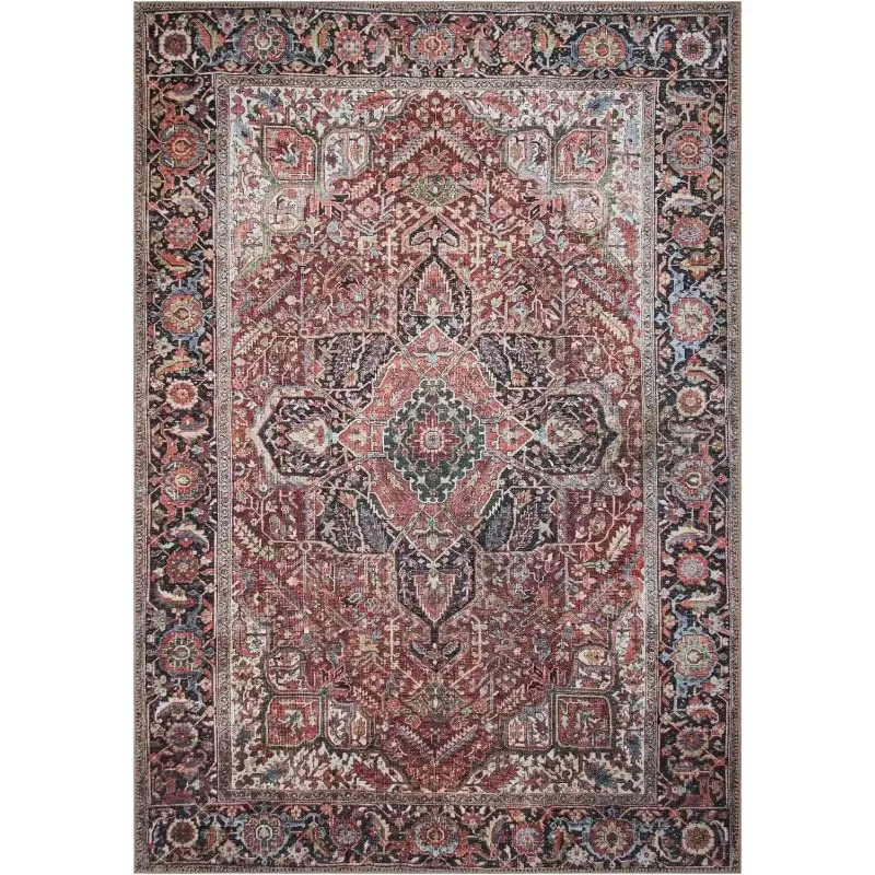 Vintage Moroccan Carpet Machine Washable Area Rugs Non-Slip Floor Mat for Hallway Living Room Bedroom Kitchen and Laundry Rooms 4