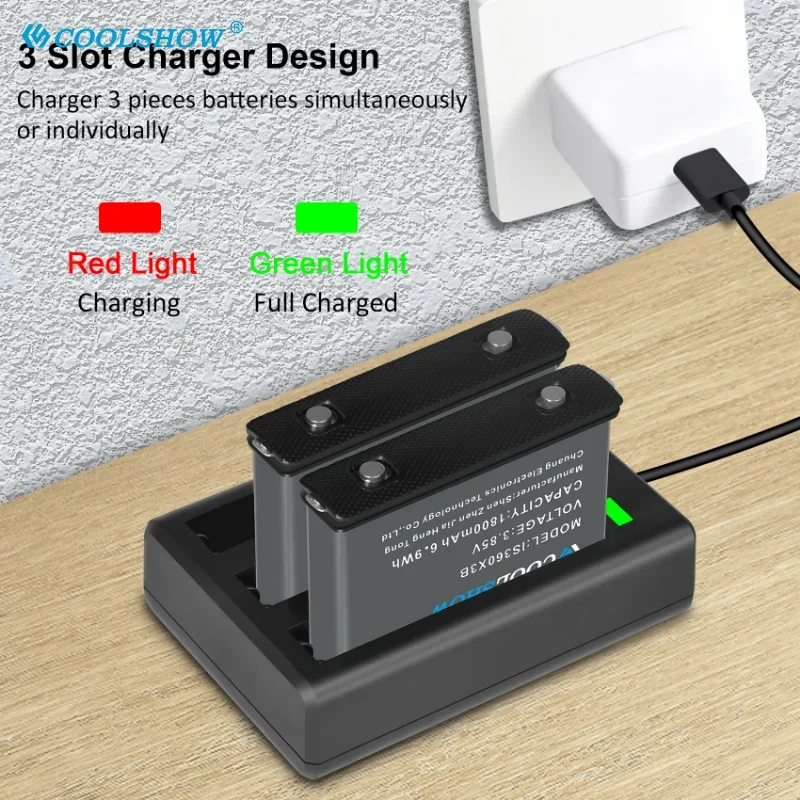 Battery Charger 1800mAh For Insta360 X3 360 Panoramic Action Camera Batteries Accessories For Insta360 ONE X3