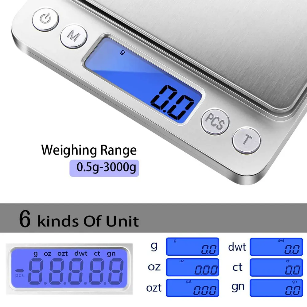 Portable Mini Kitchen Scale 3kg/0.1g with Dual Trays High-Precision Compact  Food Weighing for Home And Outdoor Use - AliExpress