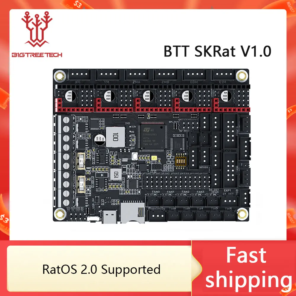 Bigtreetech-placa Mãe Impressora 3d Skrat Klipper Pode Ônibus Raspberry pi Ratos 2.0 Adxl345 V-minion Printer Control Board V1.0