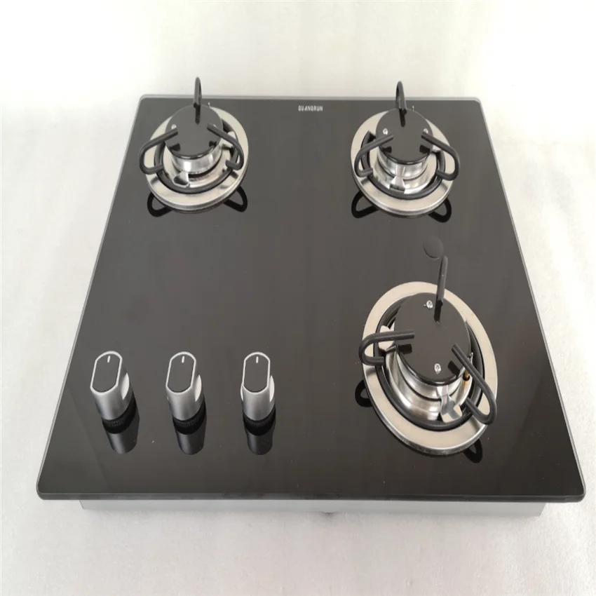 

3 Burner LPG Gas Stove Hob With Tempered Glass 3*1.8KW 505*410*70mm GR-B007 Boat Caravan RV