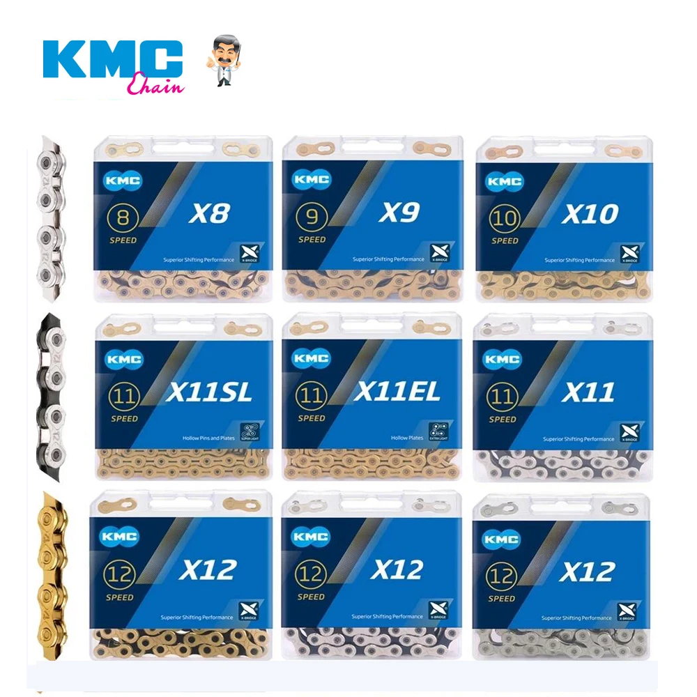 Велосипедная цепь KMC Z6/X8/X9/X10/X11/X12 горные цепи 8/9/10/11/12 Скоростей для велосипеда Shimano