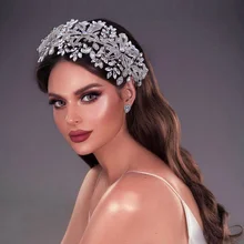 

Hair Accessories Rhinestone Headband Diamond Headpieces for Bride Headwear Vintage Baroque Queen Tiara Crystal Wedding Crown