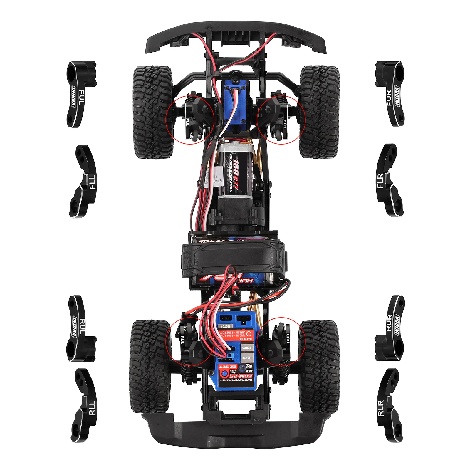 クローラー　パーツ　injora？ INJORA CNC アルミショックフレックスブレード 1/18 RC