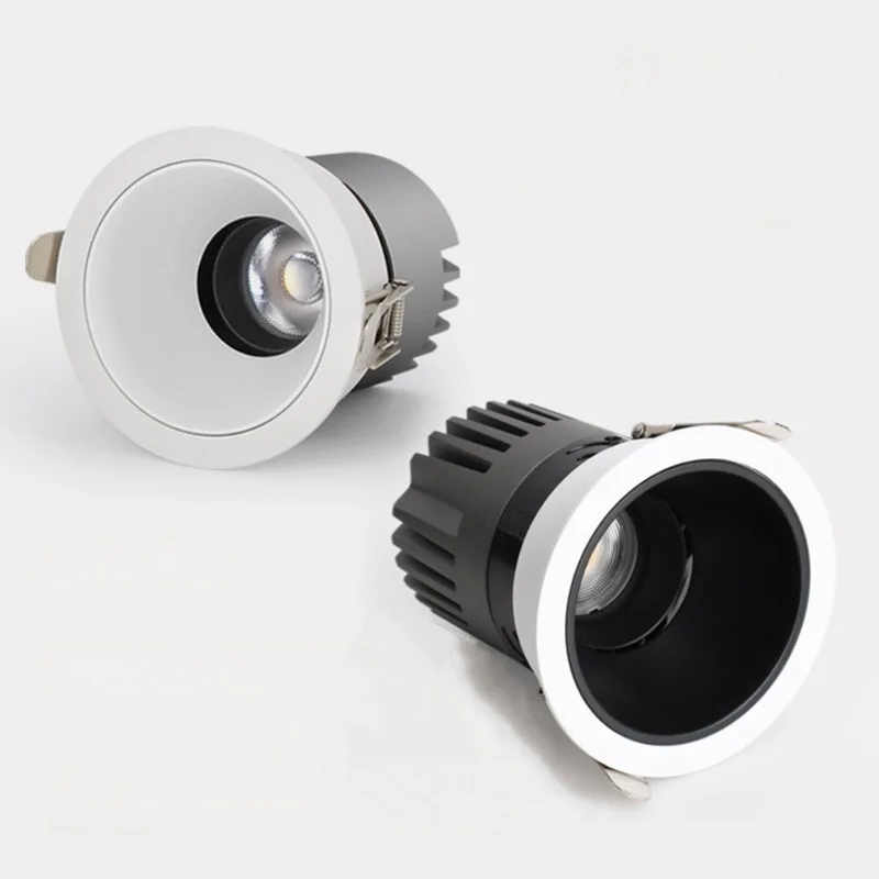 Recessed Anti-glare LED COB Spotlight 5W 7W 9W 12W 15W 18W 24W Dimmable 85-265V Ceiling Downlight For Foyer Study Shop lighting led ceiling light ceiling light dimmable spotlights